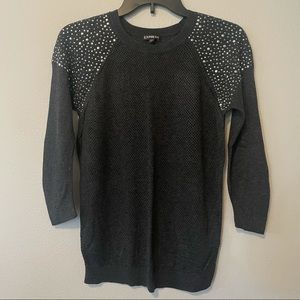Express Gem Accent 3/4 Sleeve Sweater - Size M